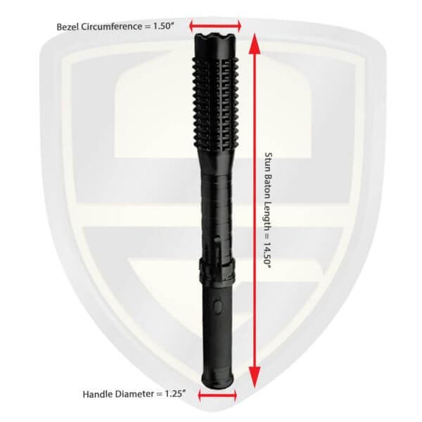electric baton stun gun size