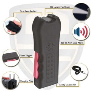 best quality stun gun for women self defense black