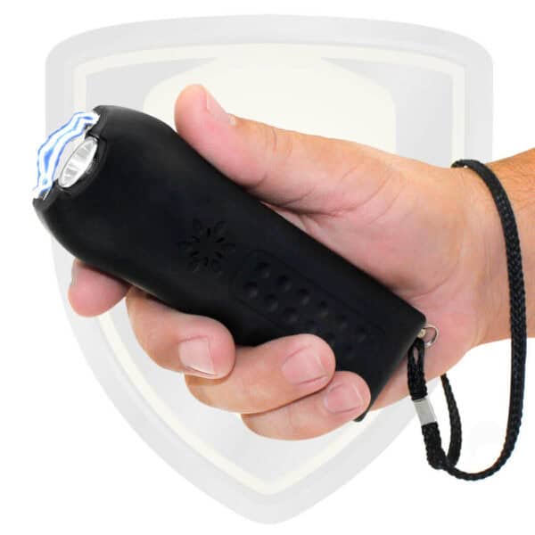 highest amperage stun gun with multible functions black