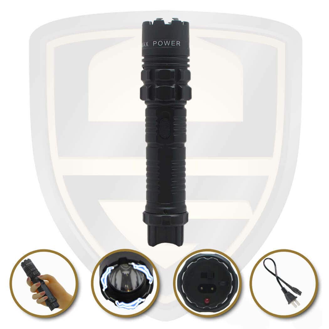 stun gun tactical flashlight black