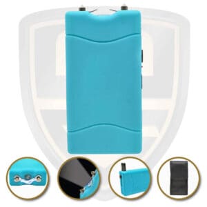 small stun gun blue teal rechargeable