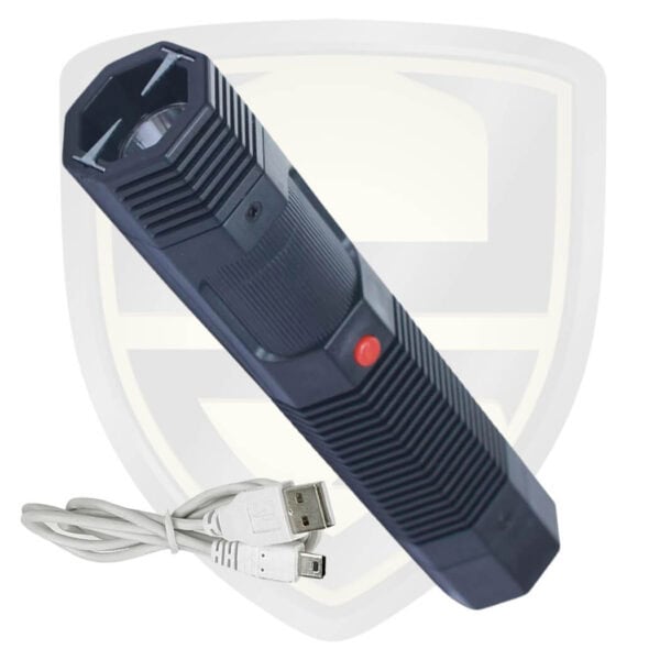volt stun gun flashlight black