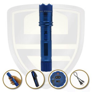 police stun gun flashlight blue