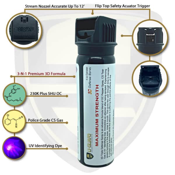 police pepper spray 4 ounce flip top canister